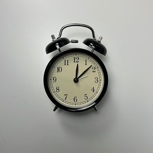 IKEA DEKAD Twin Bell Vintage Style Alarm Clock - Black - Battery Operated